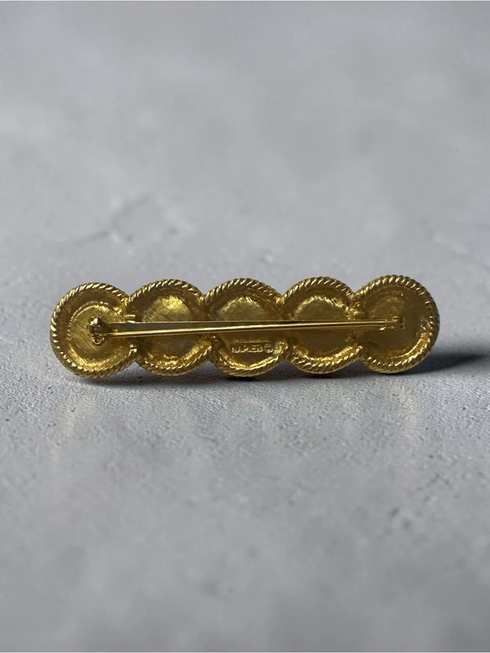 Napier Gold-Tone Bar Brooch with Faux Pearls